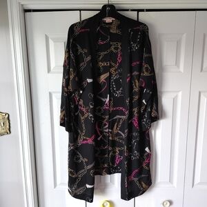 In Every Story Chain Design Kimono Robe Cardigan Duster Topper Size X